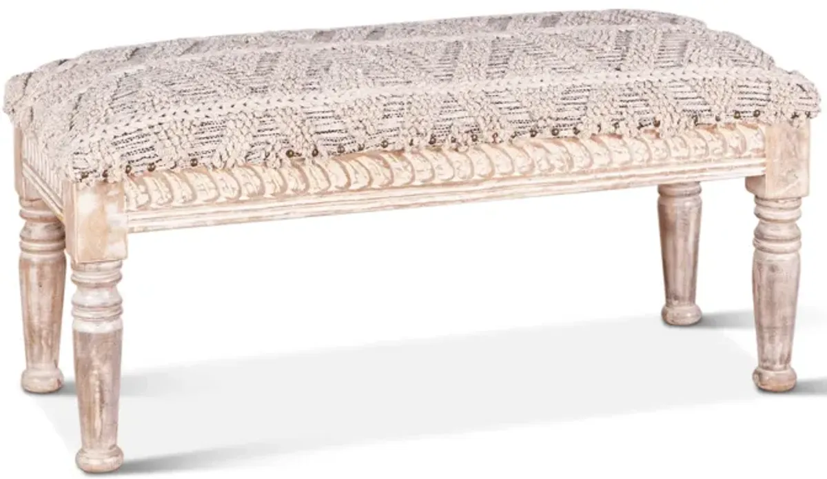 Home Trends Design Marrakech Woven Upholstered Accent Bench