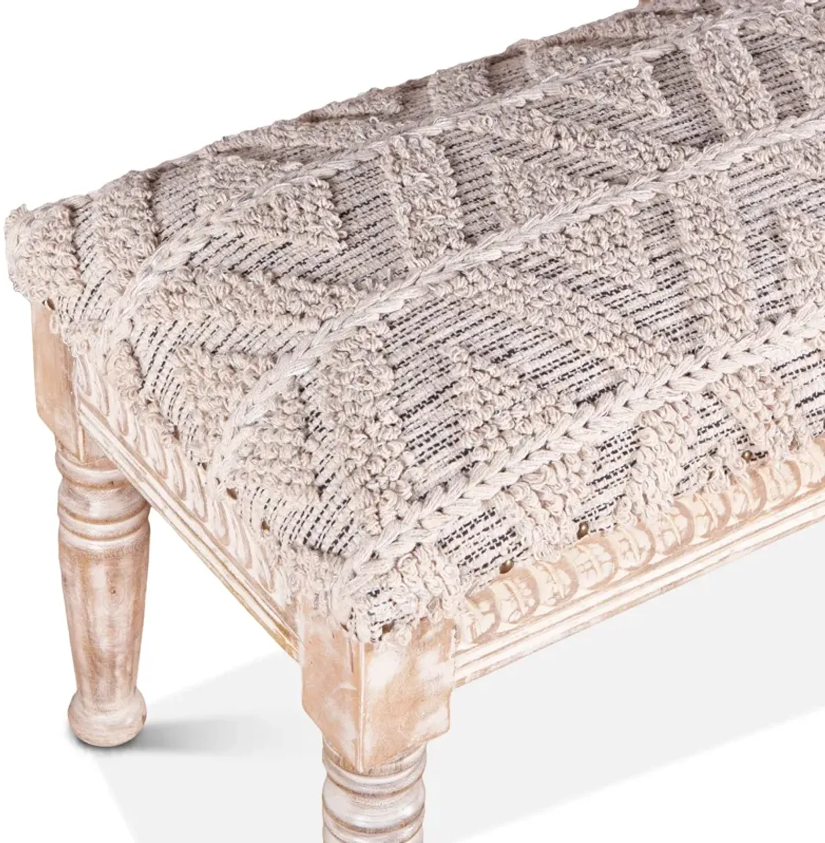 Home Trends Design Marrakech Woven Upholstered Accent Bench