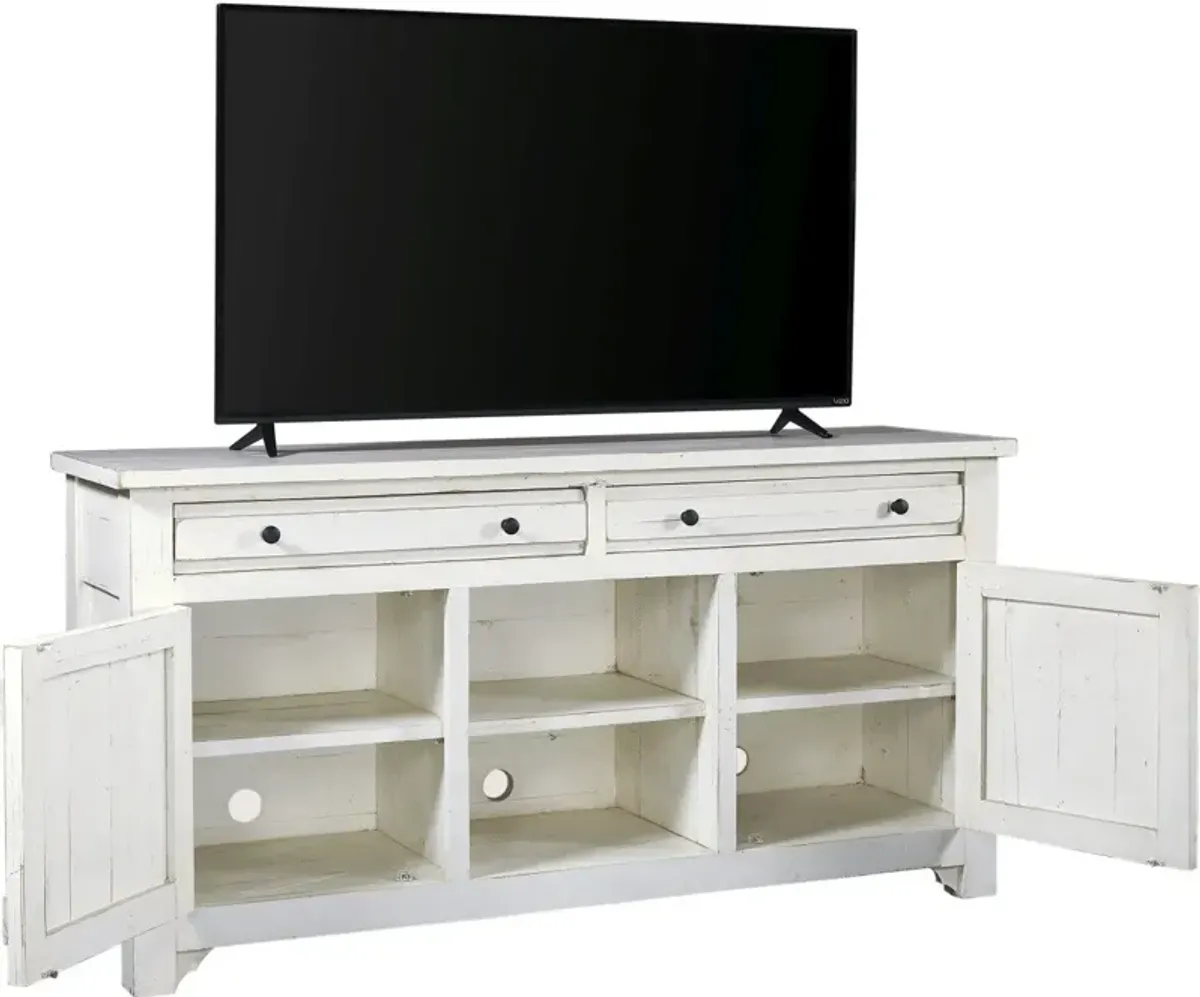 Aspenhome Reeds Farm Weathered White 66 Inch TV Stand Console