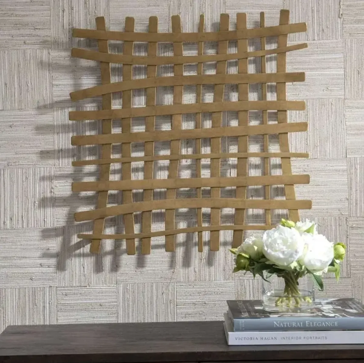 Uttermost Gridlines Gold Wall Art Decor