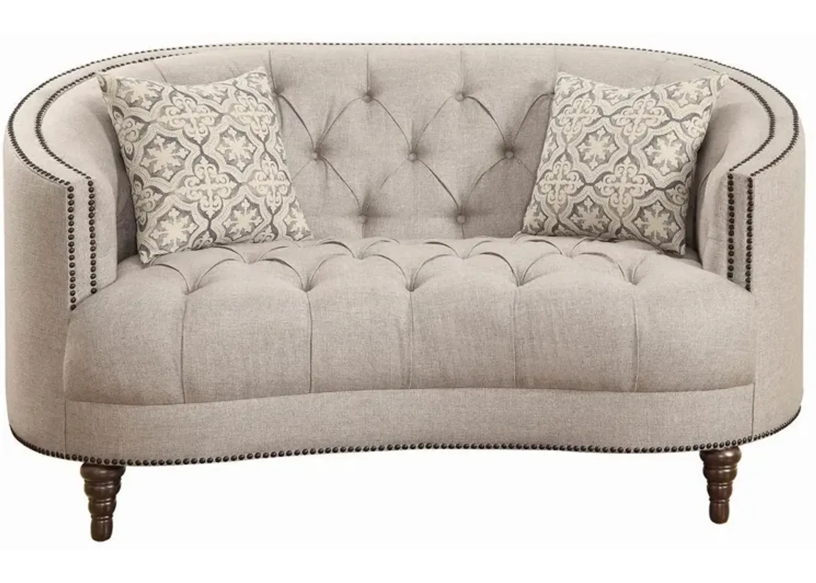 Coaster Avonlea Upholstered Sloped Arm Loveseat Grey Fabric