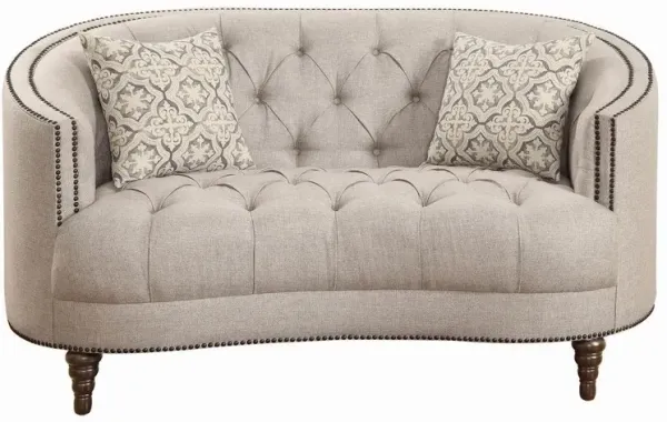Coaster Avonlea Upholstered Sloped Arm Loveseat Grey Fabric
