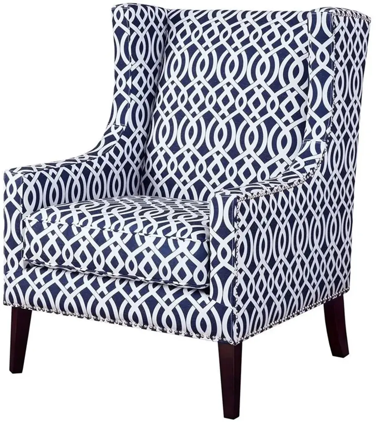 Olliix Madison Park Navy Barton Wing Chair