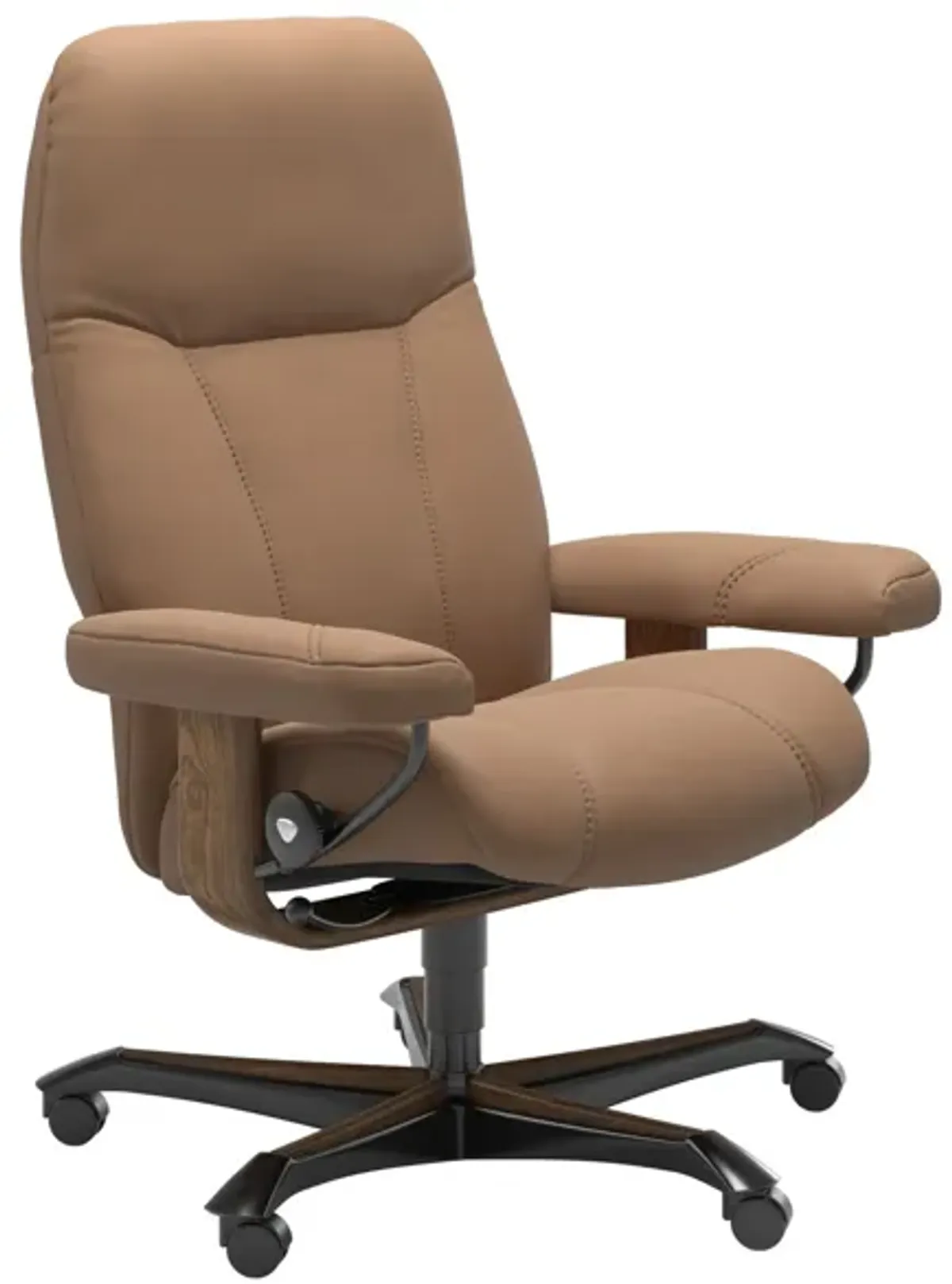 Stressless Consul Batick Latte/Teak Medium Home Office Desk Chair