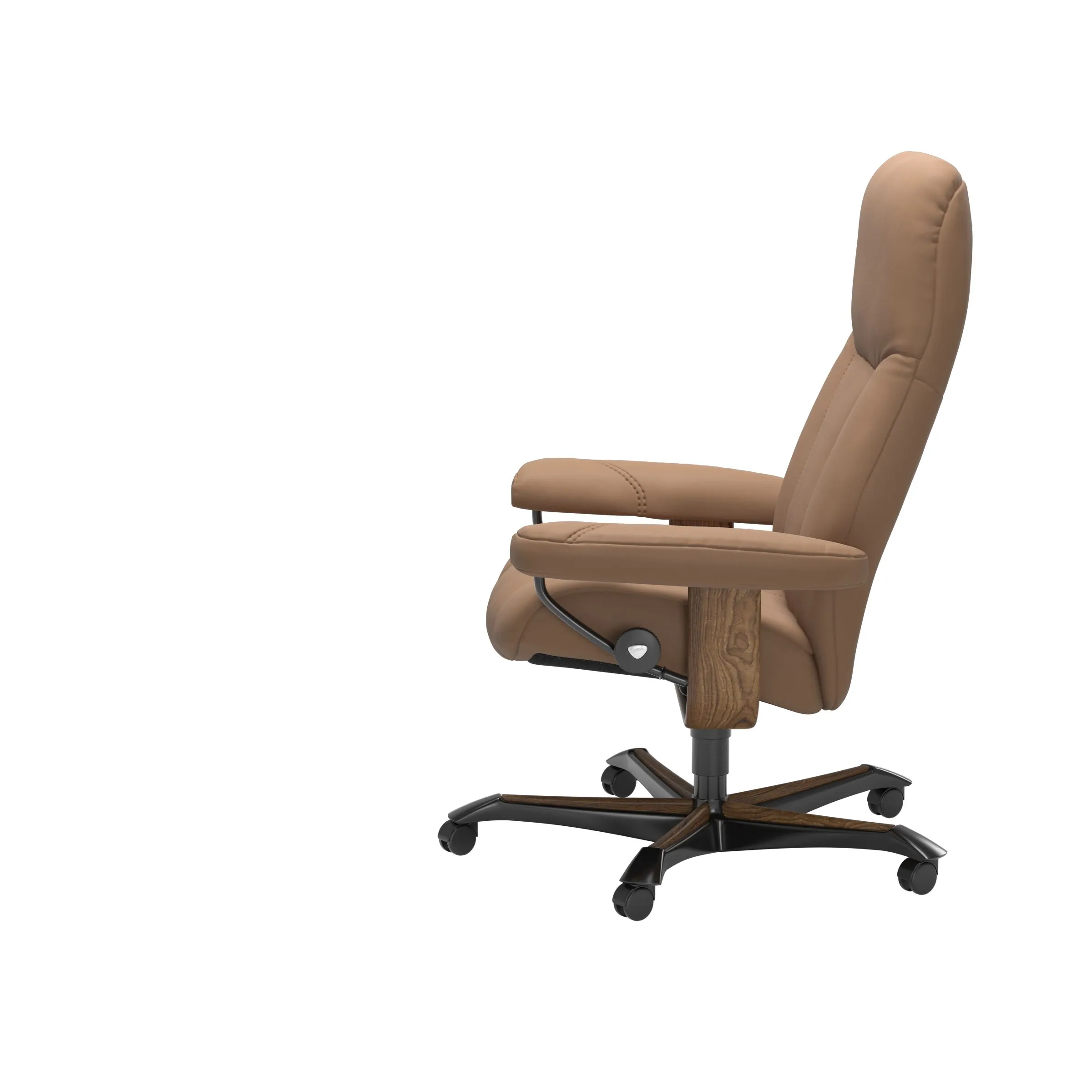 STRESSLESS CONSUL HOME OFFICE CHAIR IN BATICK LATTE/TEAK - MEDIUM