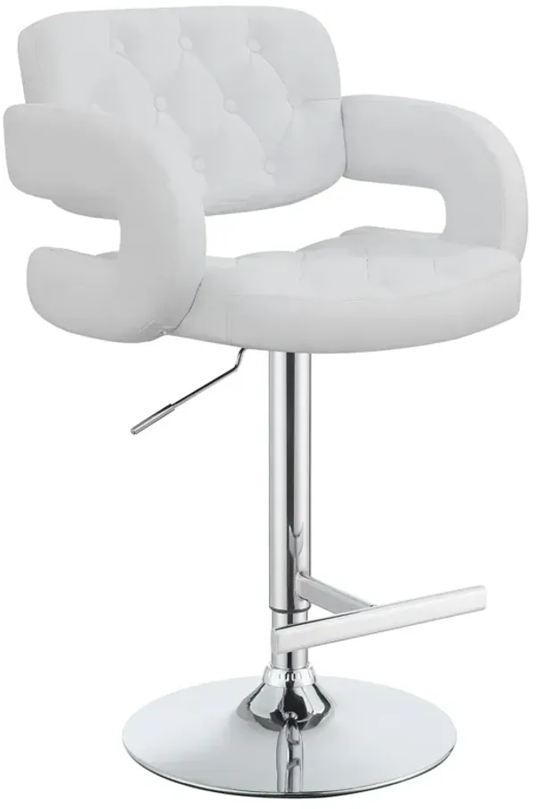 Coaster Brandi Adjustable Bar Stool Chrome & White