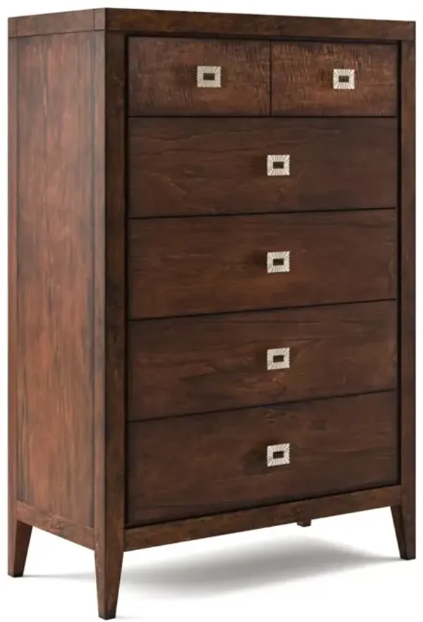 Noble Furniture Essex 5-Drawer Tall Chest in Antique Brown Finish
