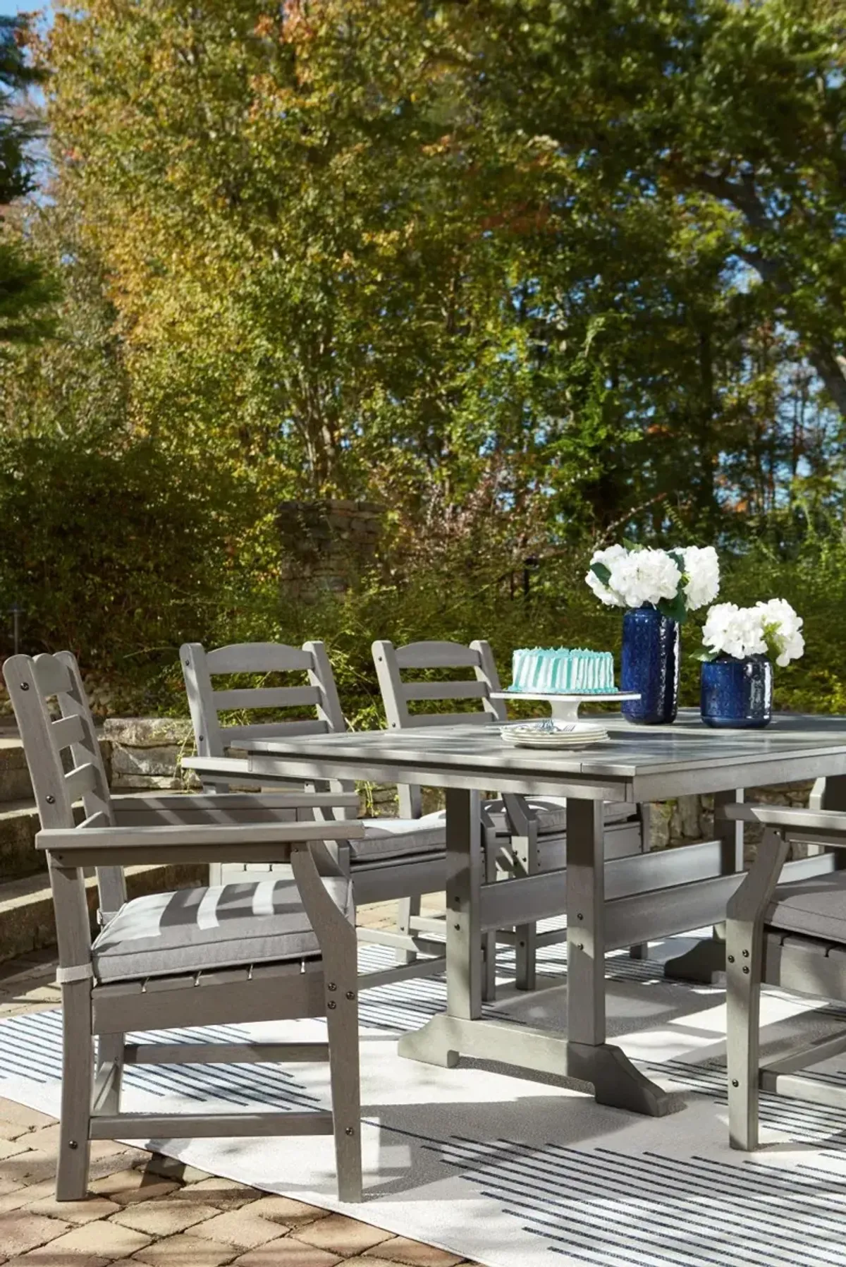 Ashley Visola Outdoor Dining Table Gray Signature Design