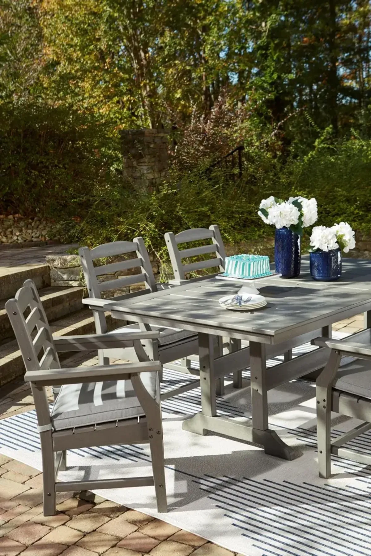 Ashley Visola Outdoor Dining Table Gray Signature Design