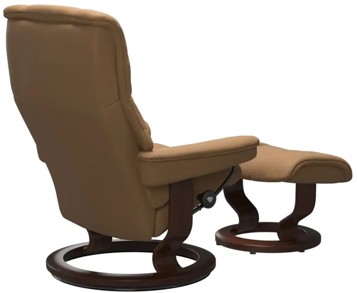 Stressless Mayfair Sm Chr/Otto Paloma Taupe Classic Base Brown Finish