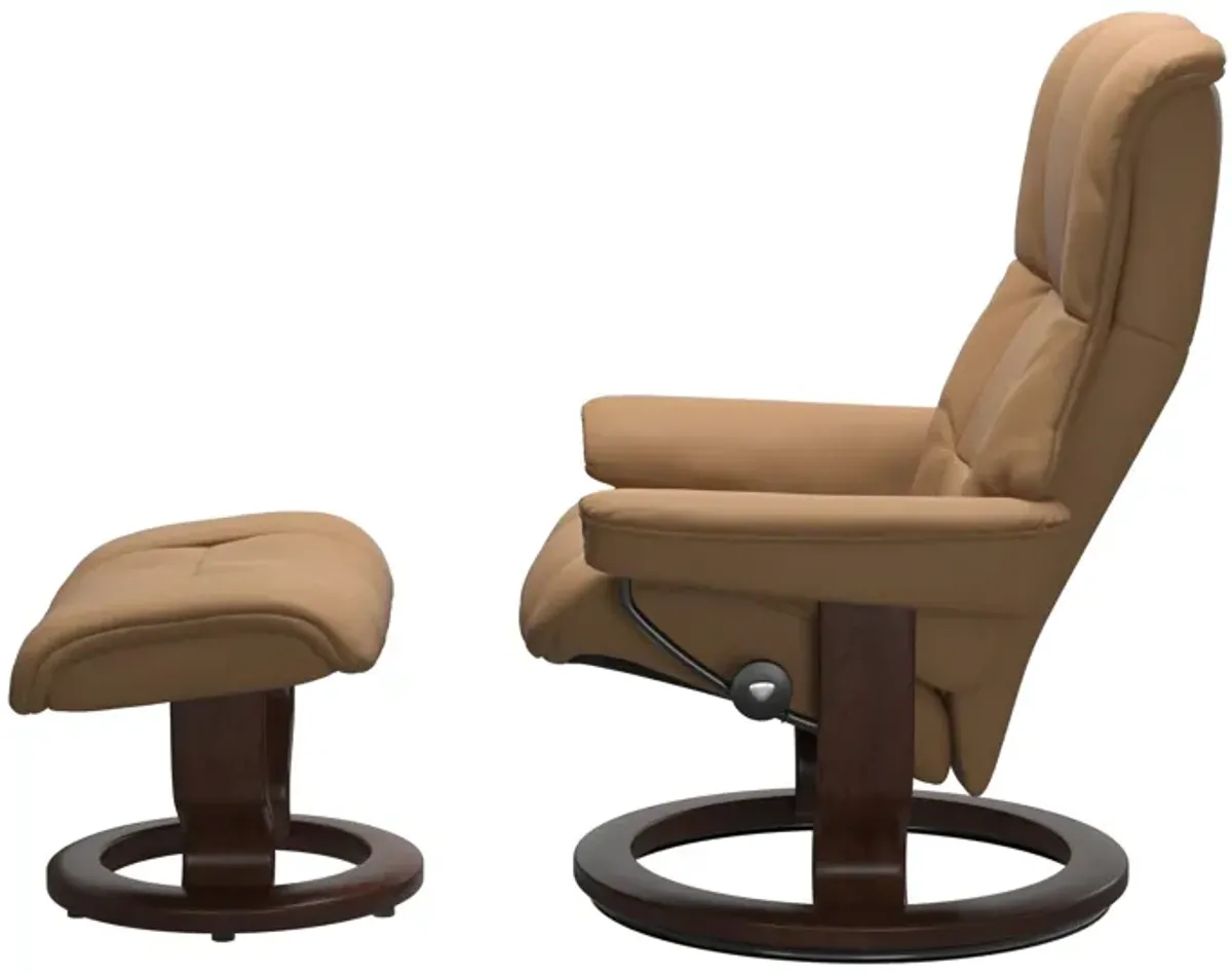 Stressless Mayfair Sm Chr/Otto Paloma Taupe Classic Base Brown Finish