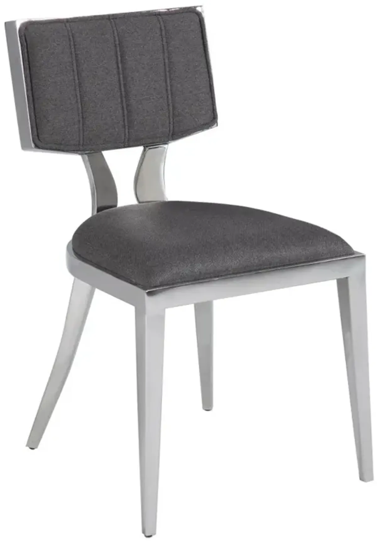 Chintaly Mavis Grey Contemporary Floating-Back Side Chair with Fabric Upholstery