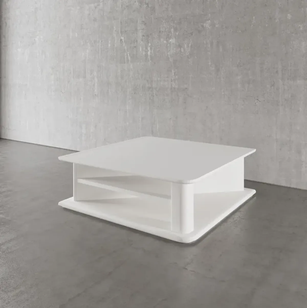 Casa Inspirata Cannello Cocktail Table in Lino Bianco White