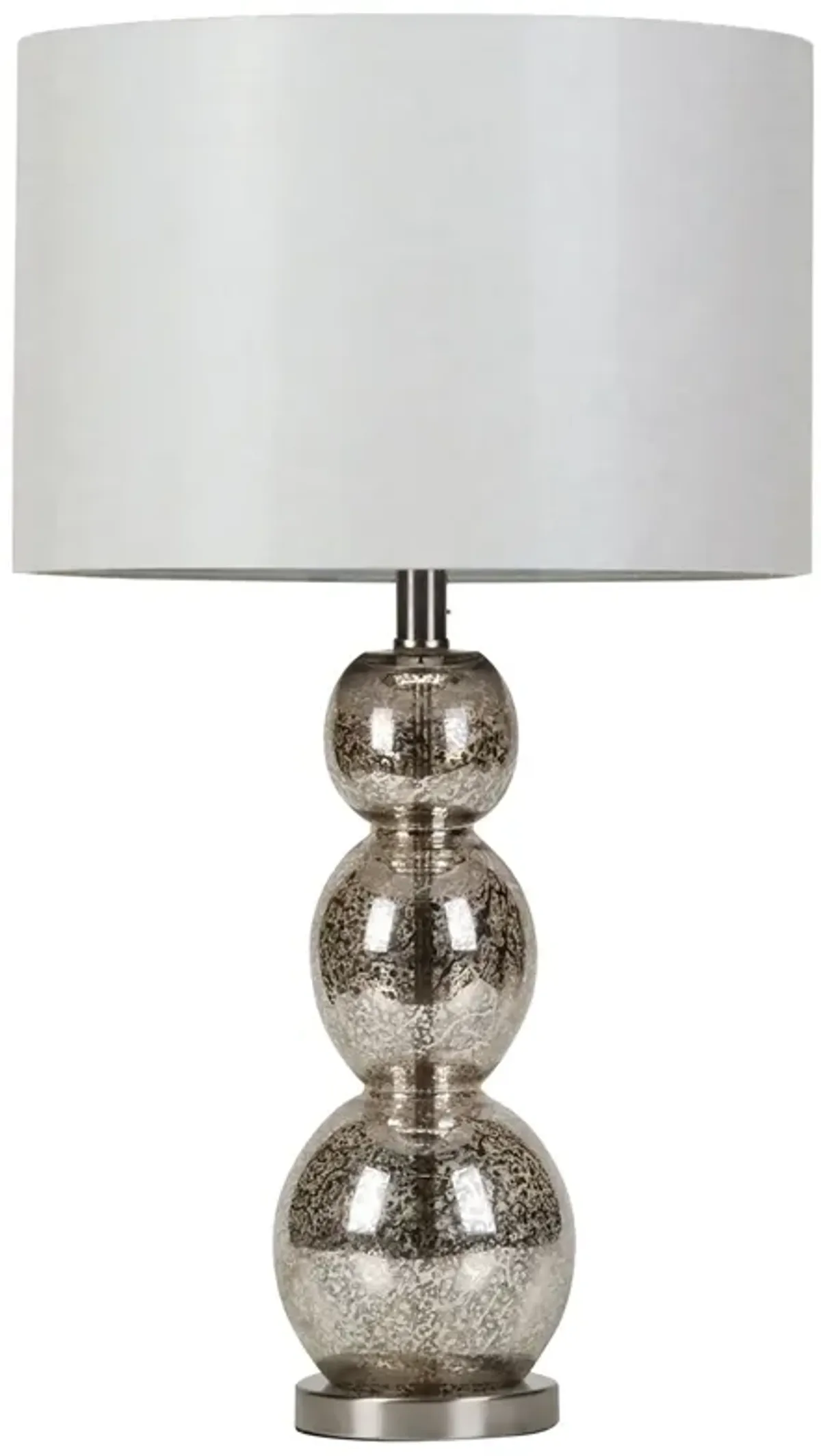 Coaster Mineta 27 Inch Drum Shade Stacked Table Lamp Antique Silver