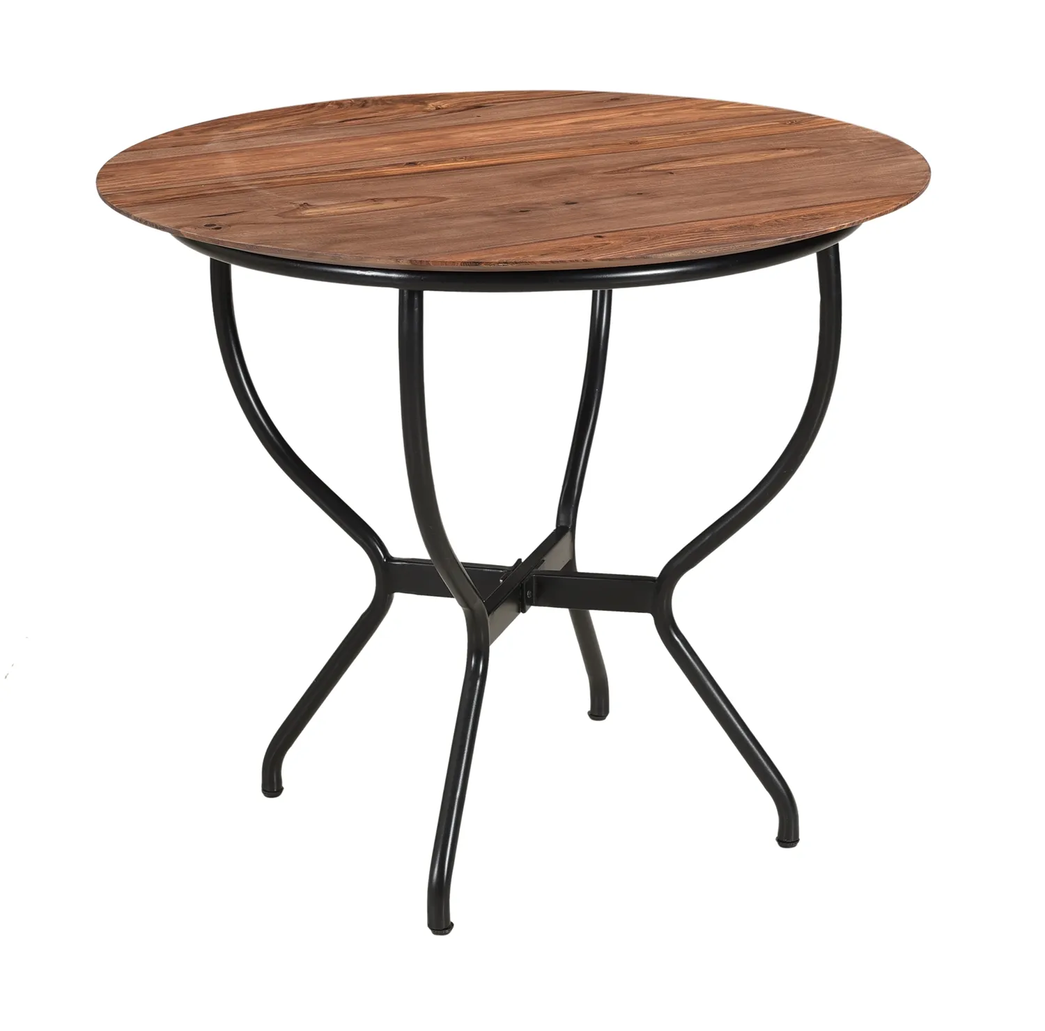 GROVE SOLID SHEESHAM AND IRON ROUND DINING TABLE