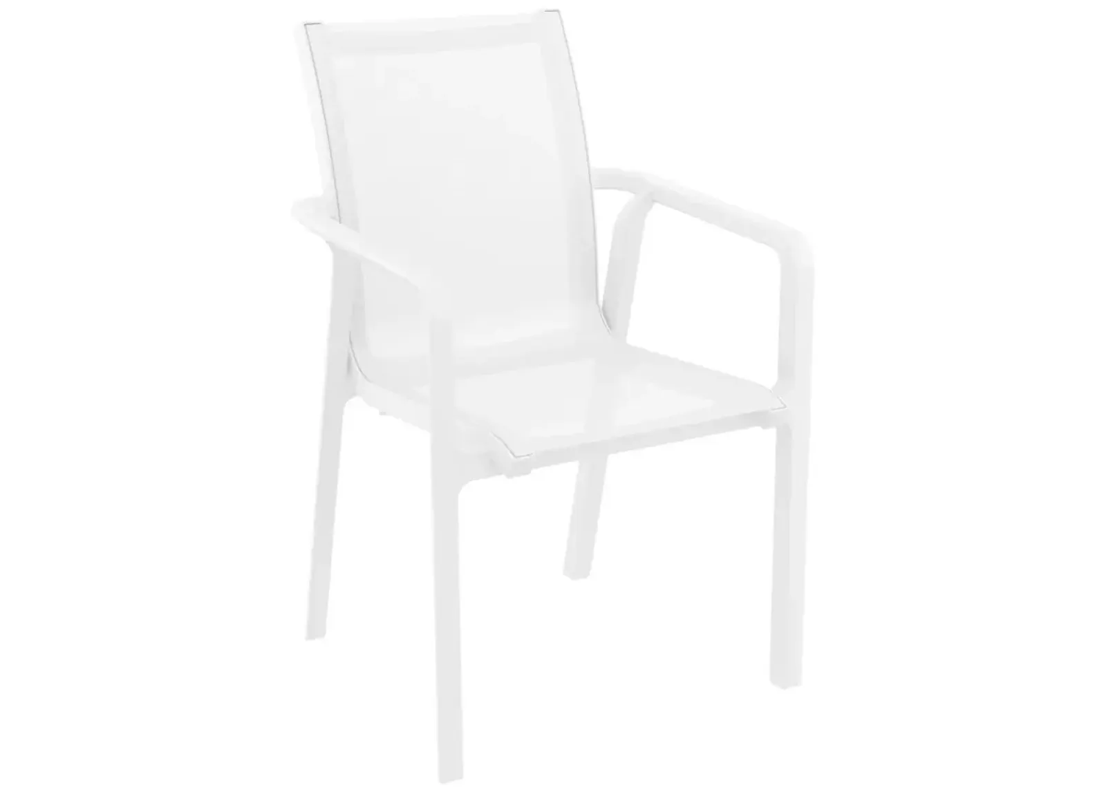 Compamia Pacific 11-Piece Outdoor Dining Set with Extension Table & Sling Arm Chairs White Frame White Sling