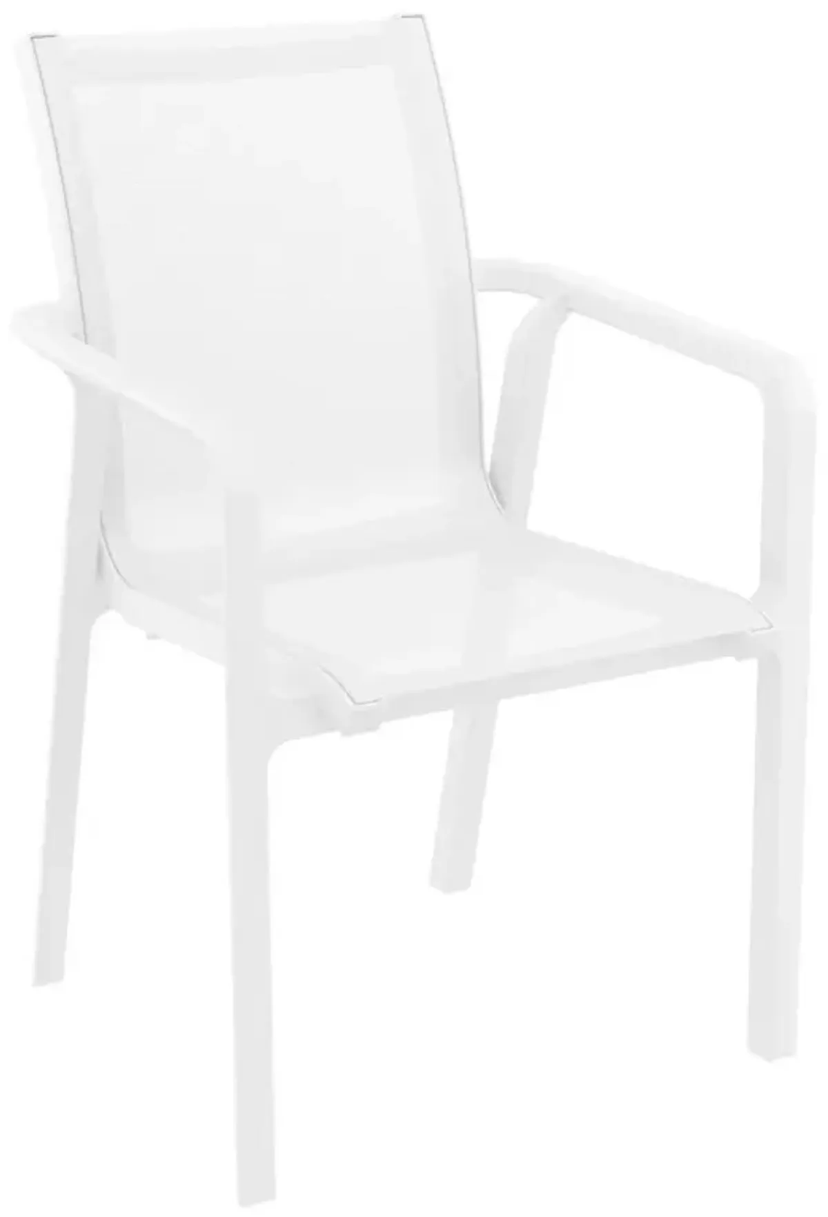 Compamia Pacific 11-Piece Outdoor Dining Set with Extension Table & Sling Arm Chairs White Frame White Sling