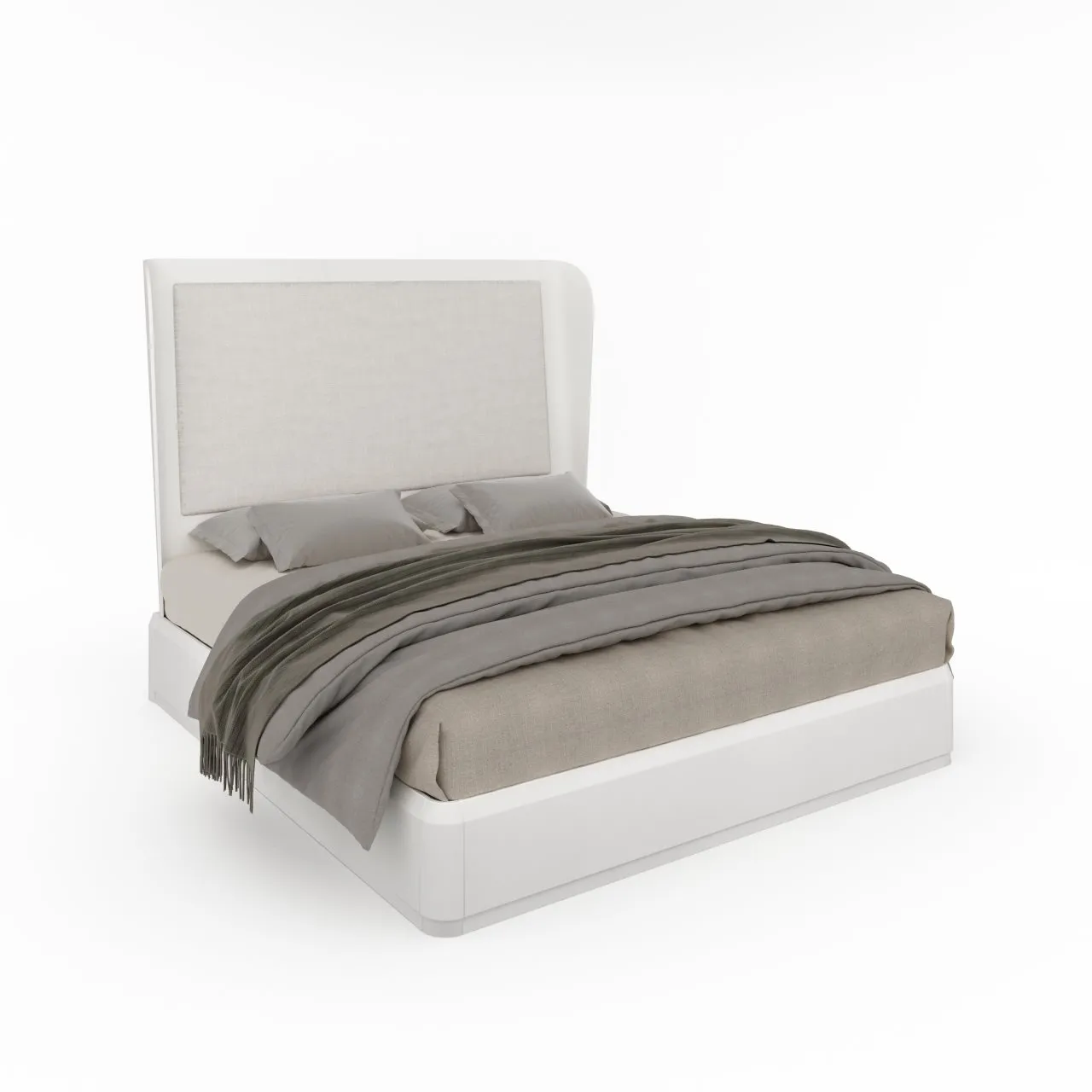 CONTINENTAL CALIFORNIA KING BED IN LINO BIANCO (WHITE)