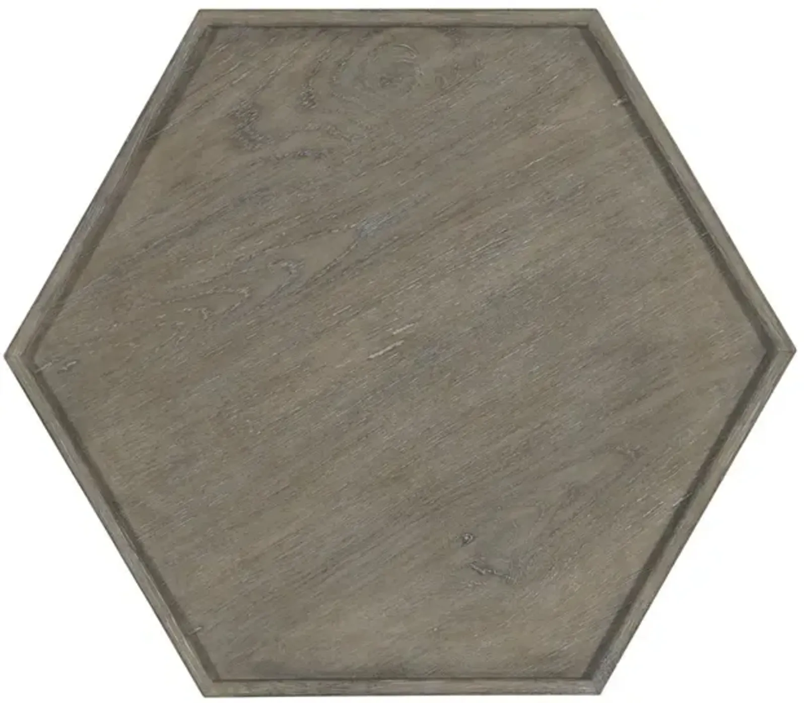 Bernhardt Albion Weathered Wood Hexagon Shaped Side Table