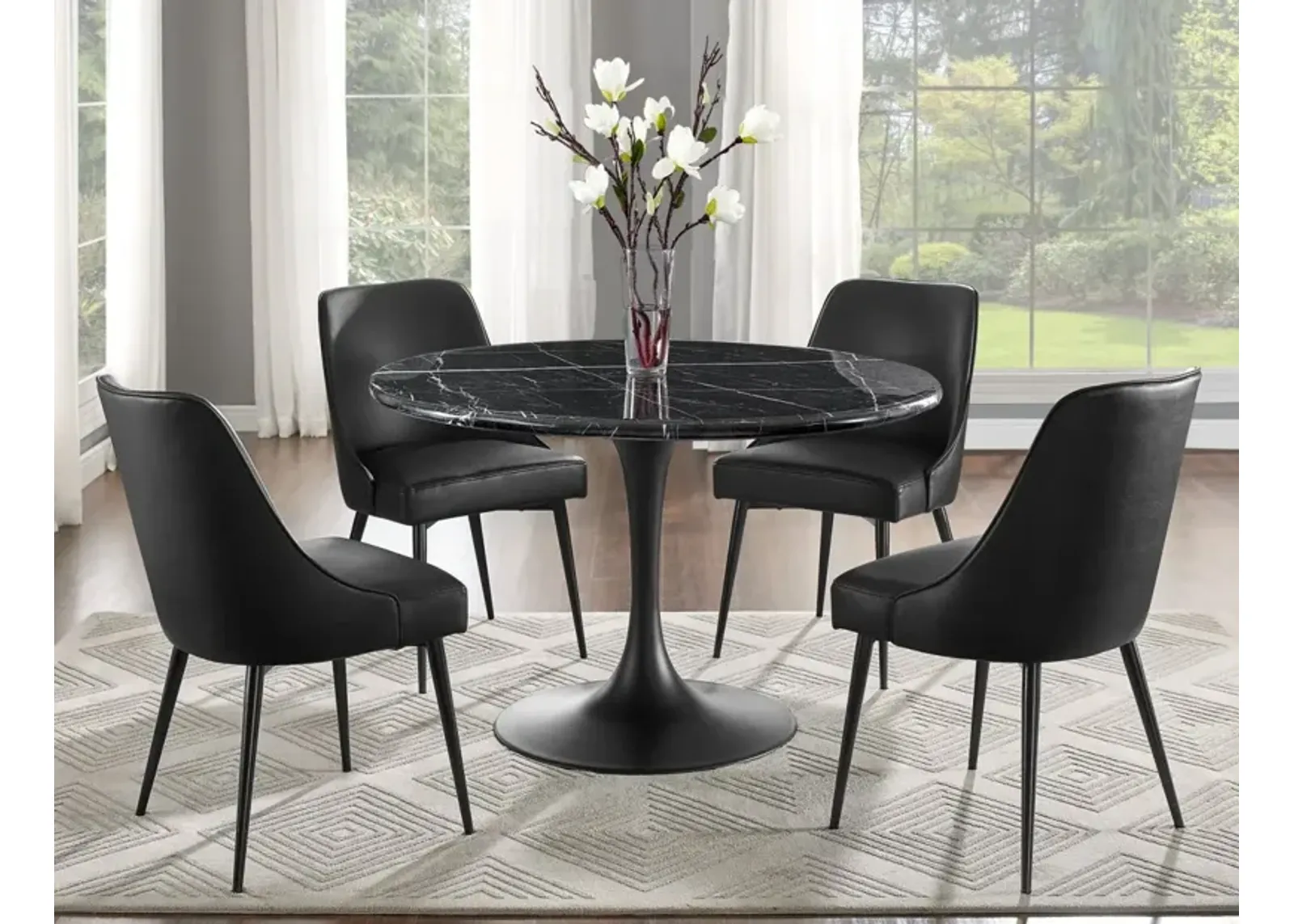 Steve Silver Colfax Black Leatherette Side Chair