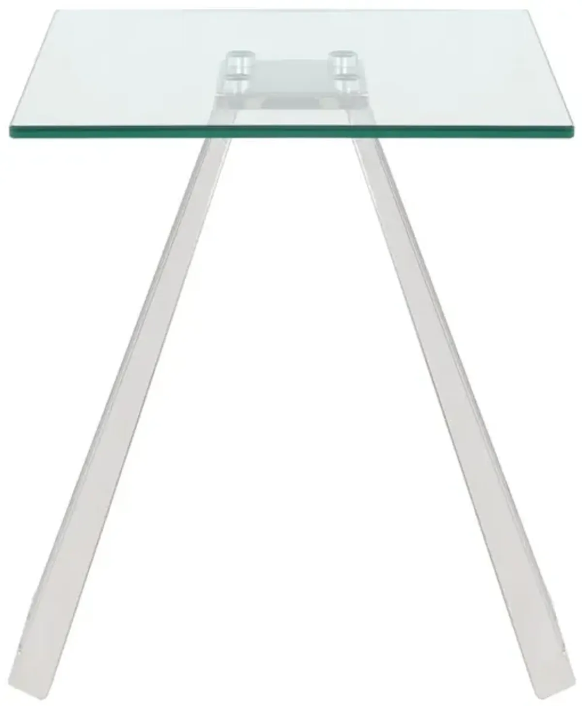 Chintaly Dominique Contemporary 20 Inch Glass Lamp Side Table with Flare Pyramid Base