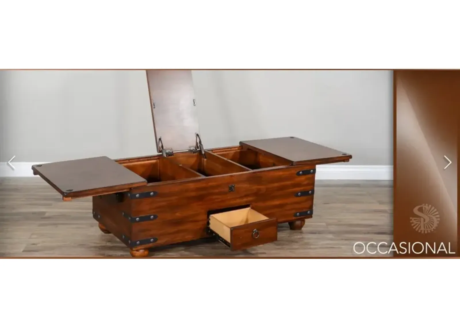 Sunny Designs Santa Fe Dark Chocolate Trunk Coffee Table