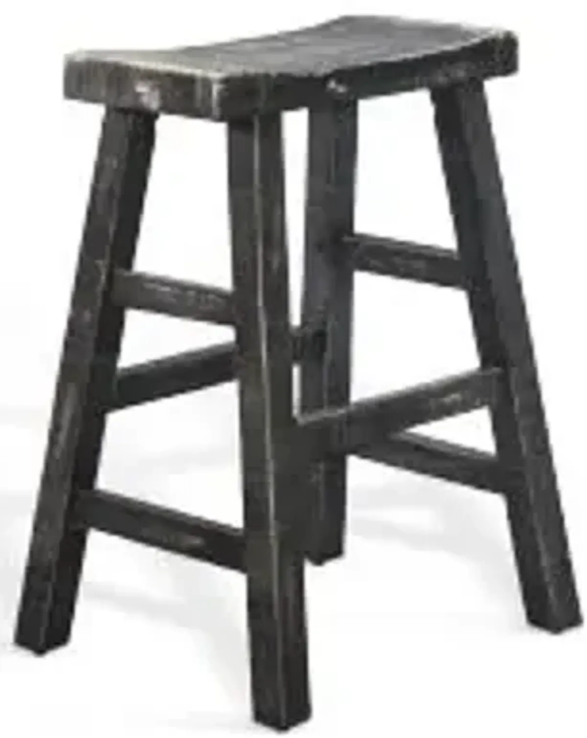 Sunny Designs Marina Black Sand 24 Inch Saddle Seat Counter-Height Stool with Wooden Seat