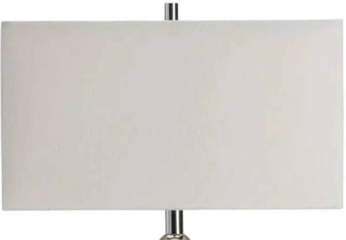 NEVEU CHROME/WHITE TABLE LAMP