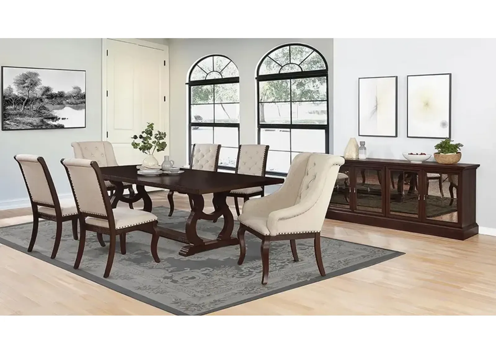 Coaster Brockway 104 Inch Extension Leaf Dining Table Antique Java