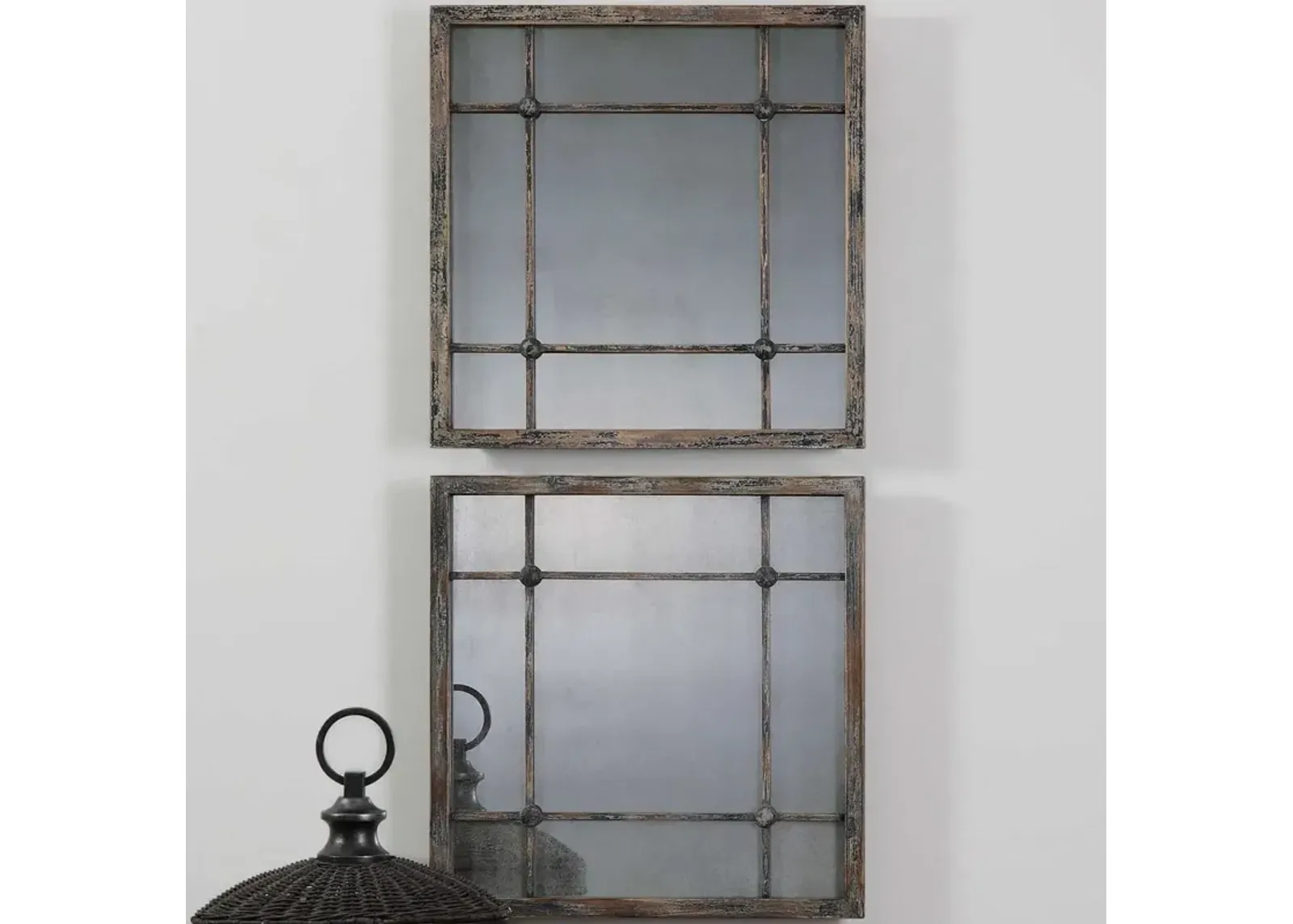 Uttermost Saragano Slate Blue Square Mirrors