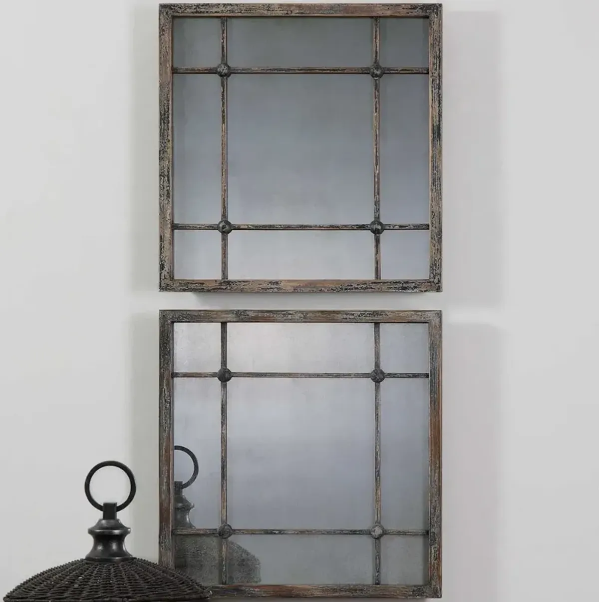 Uttermost Saragano Slate Blue Square Mirrors