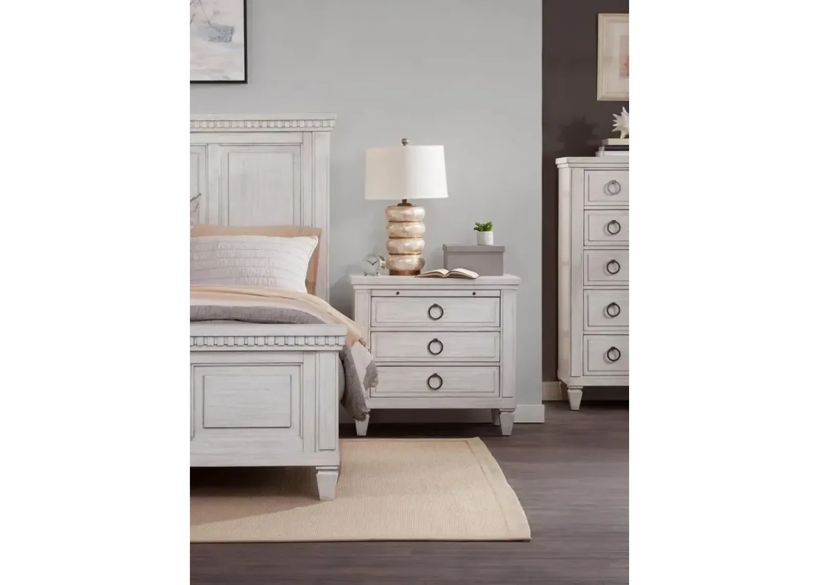 American Woodcrafters Salter Path White 3-Drawer Nightstand