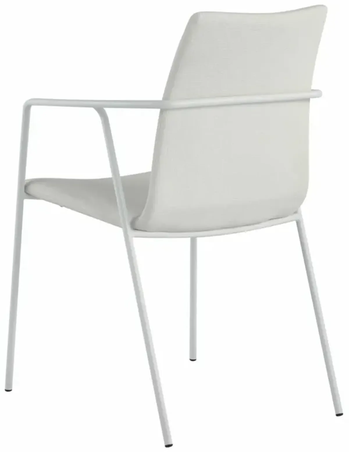 Chintaly Alicia White Contemporary White Upholstered Arm Chair