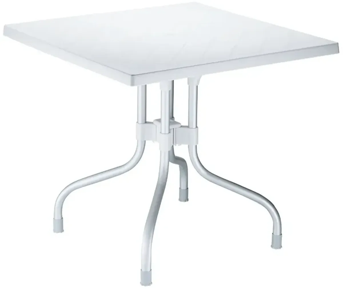 Compamia 31 Inch Forza Outdoor Square Folding Dining Table Silver Gray