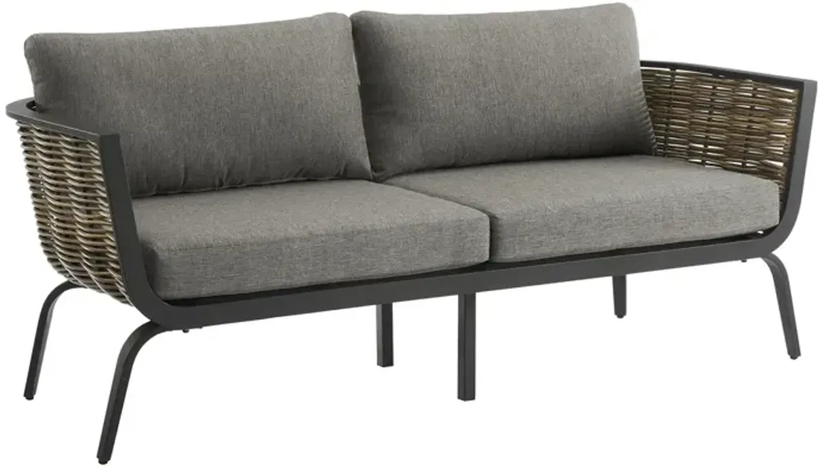 Linon Burton Loveseat Black Natural