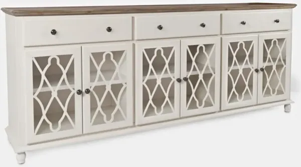 Jofran Aurora Hills 6-Door Accent Cabinet Brushed White Bisque