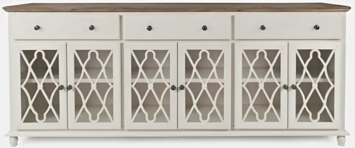 Jofran Aurora Hills 6-Door Accent Cabinet Brushed White Bisque