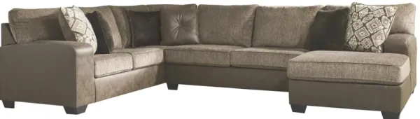 Ashley Abalone 3-Piece Sectional with Chaise Right-Arm Facing Chocolate