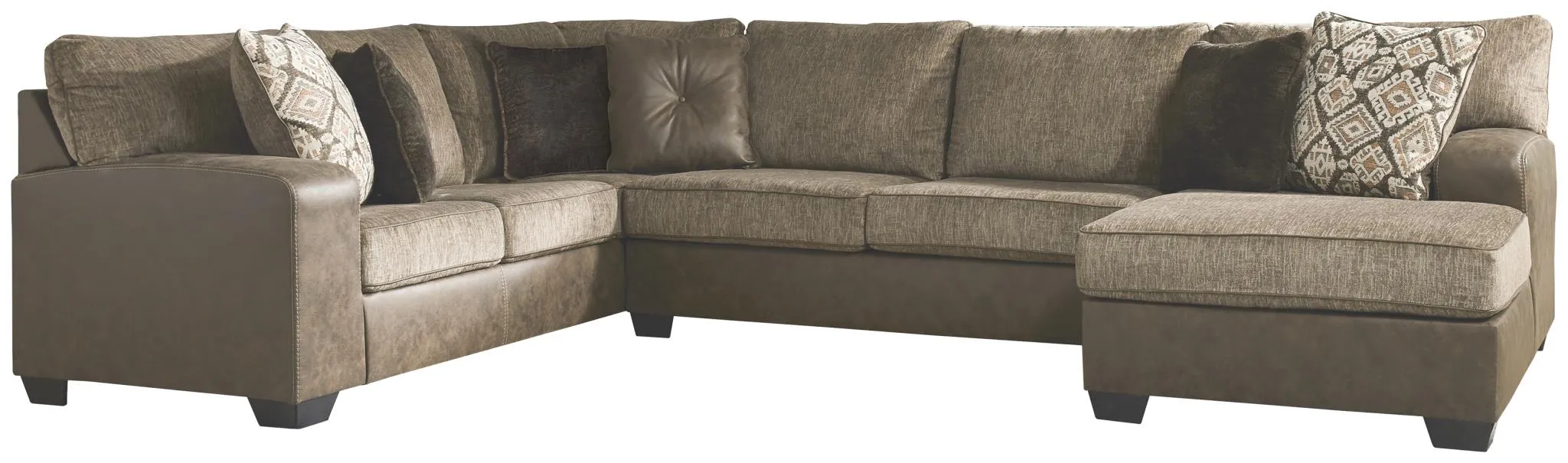 ABALONE 3-PIECE SECTIONAL WITH CHAISE CHOCOLATE BENCHCRAFT