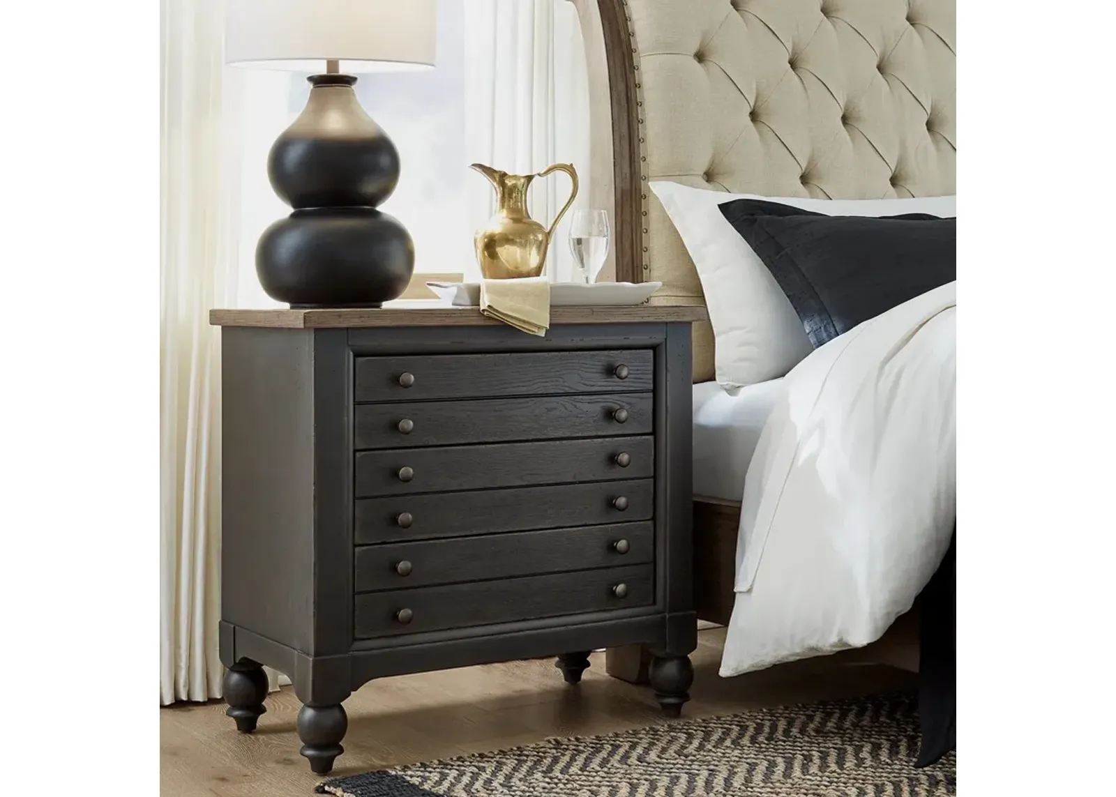 Liberty Furniture Bedside Charging Station Black Americana Farmhouse Chest