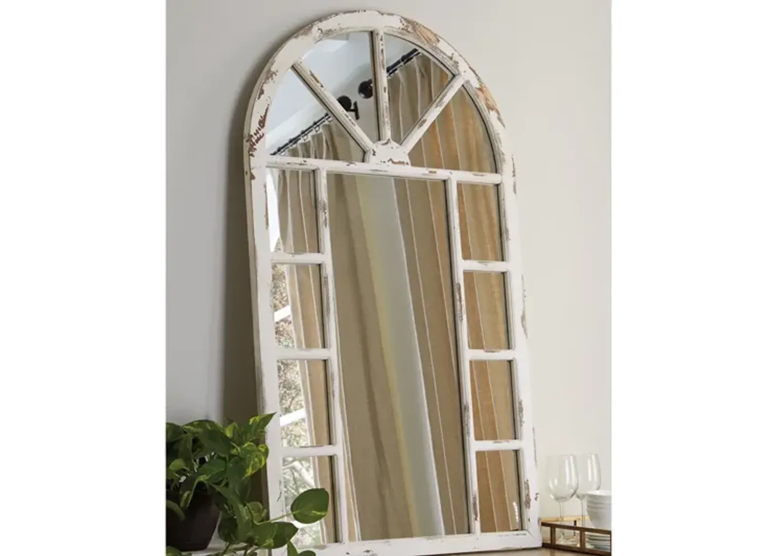 Ashley Divakar Accent Mirror Antique White Signature Design