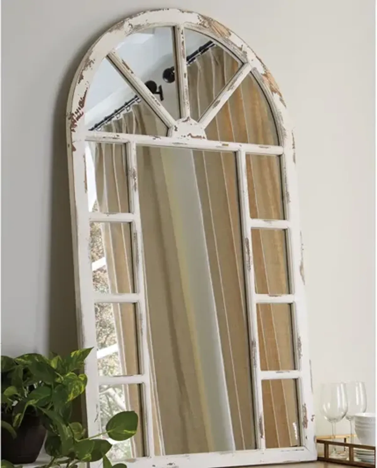 Ashley Divakar Accent Mirror Antique White Signature Design