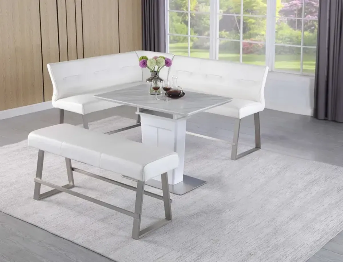 Chintaly Gwen Contemporary Dining Counter Set with Extendable Table Reversible Nook & Bench