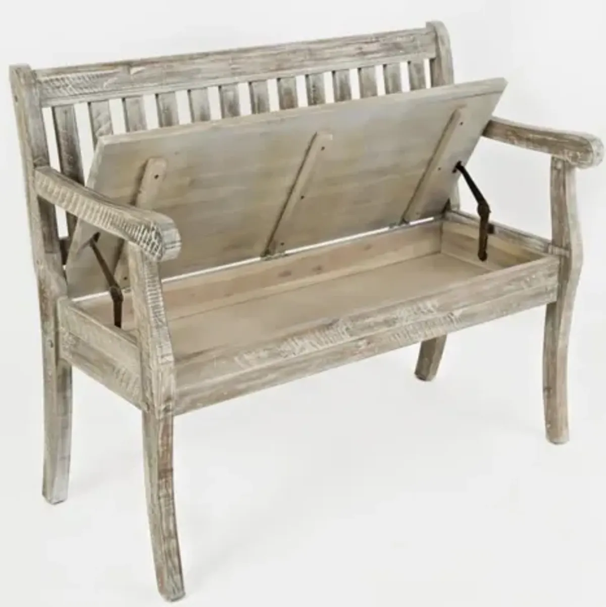 Jofran Artisan's Craft Storage Bench Washed Grey