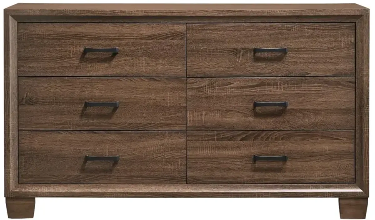 Coaster Brandon 6-Drawer Dresser Warm Brown