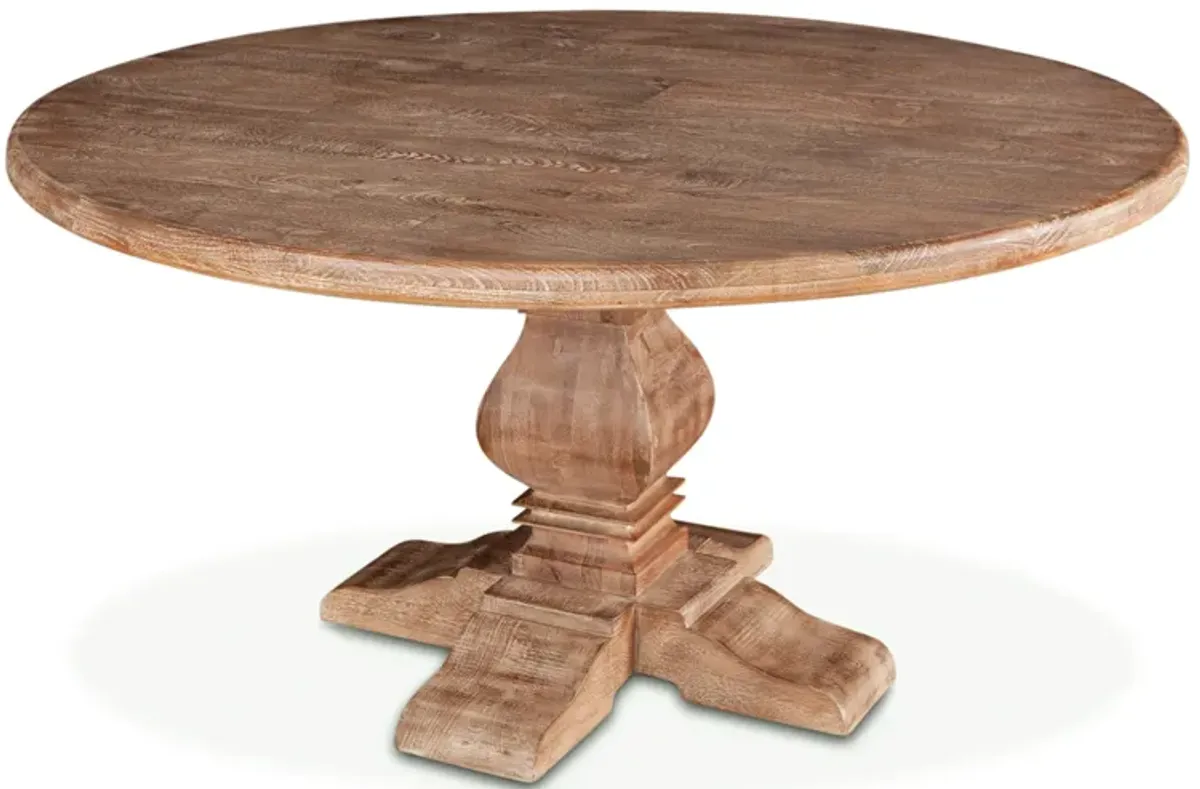 Home Trends Design San Rafael 60-Inch Round Mango Wood Dining Table