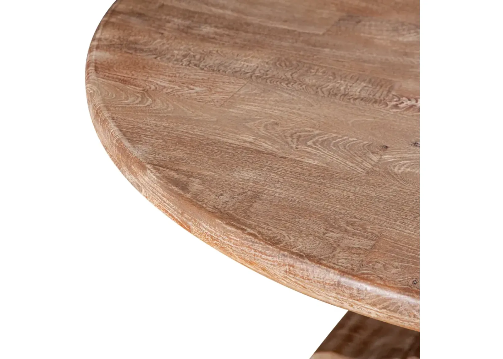 Home Trends Design San Rafael 60-Inch Round Mango Wood Dining Table