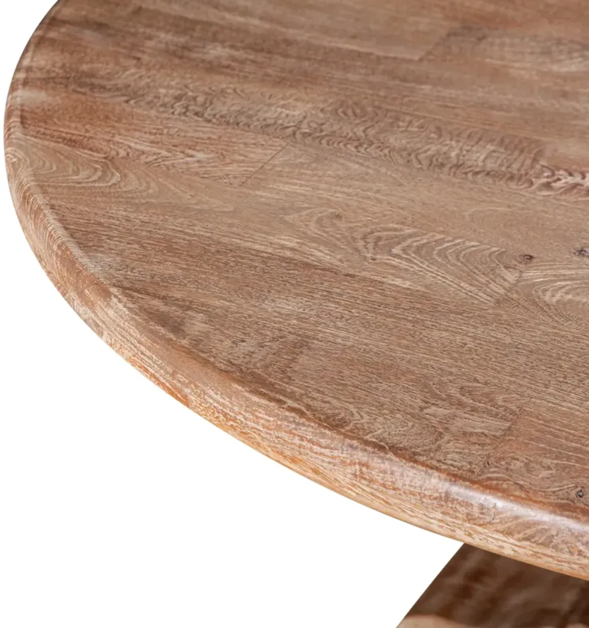 Home Trends Design San Rafael 60-Inch Round Mango Wood Dining Table