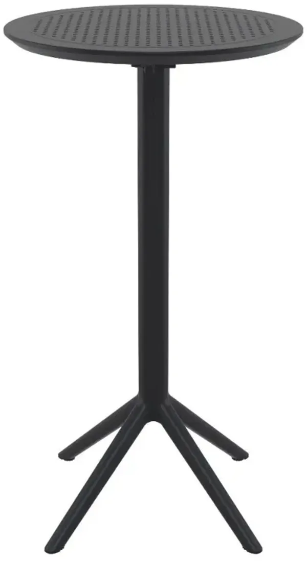 Compamia 24 Inch Outdoor Sky Round Folding Bar Table Black