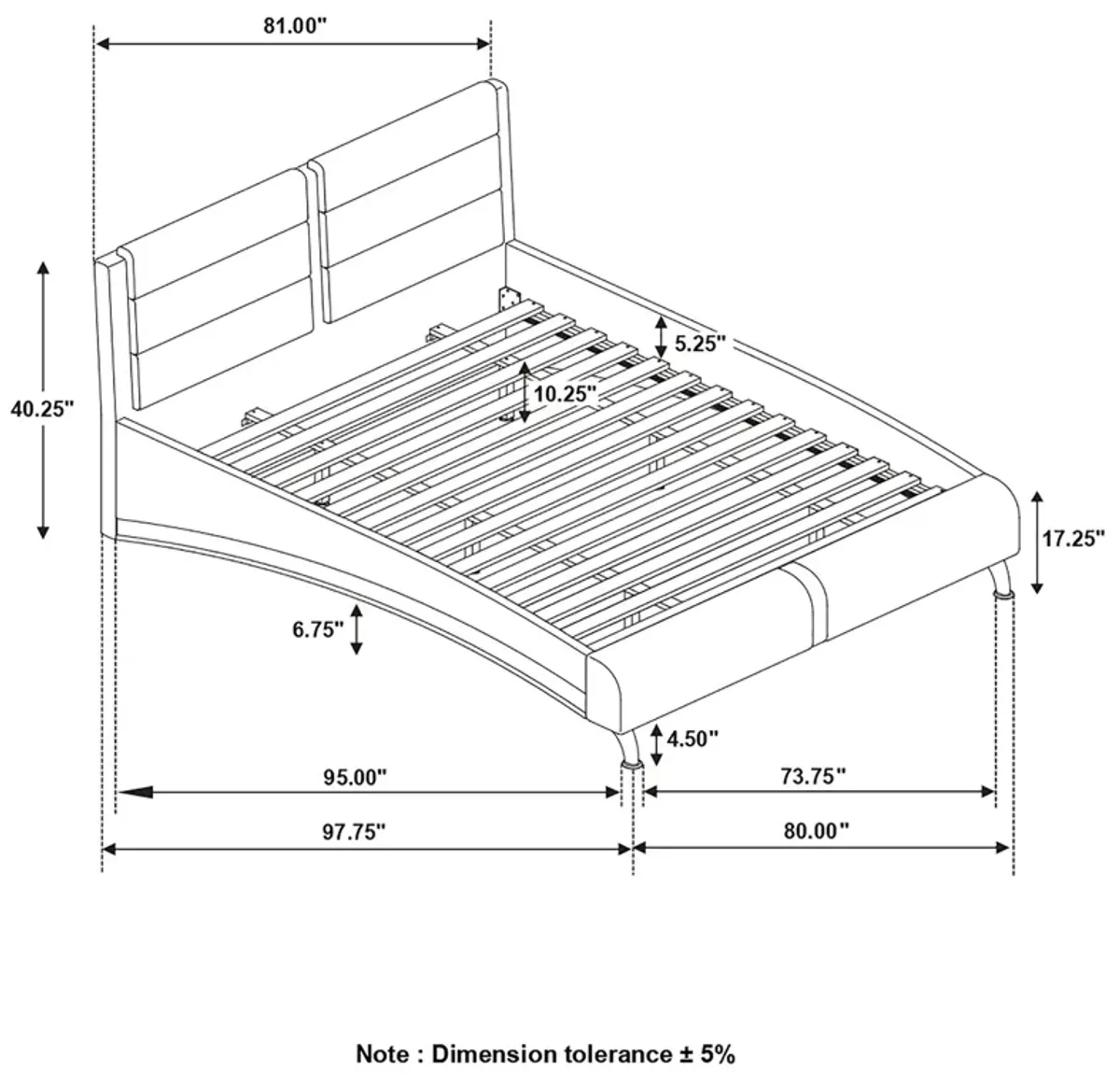 Coaster Jeremaine Upholstered King Sleigh Bed Black